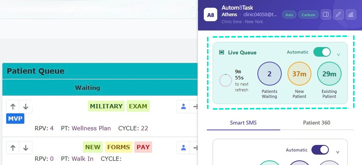 Live Queue dashboard