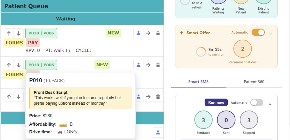 Smart Offer dashboard