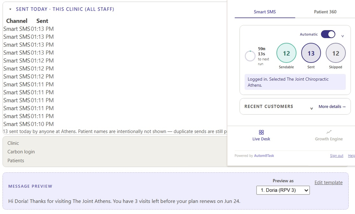 Smart SMS dashboard